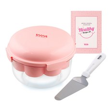 Witmeuti乳清分離器 2.6L+蛋糕叉+食譜書組, 1組, 粉色
