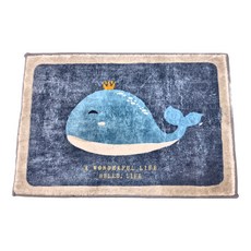 半島良品 仿羊絨吸水防滑地墊, 鯨魚, 1個