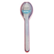 MEPAL 隨行餐具三件組-乾燥玫瑰,餐具不鏽鋼(SS),外盒聚丙烯(PP),尺寸19.5*5.1*2.3cm, 餐匙 + 餐叉 + 餐刀 + 外盒, 1組