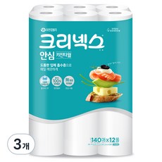 크리넥스 안심 클래식 키친타올 140매, 12롤, 3개
