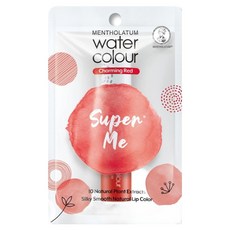 MENTHOLATUM 曼秀雷敦 水彩潤唇膏 Charming Red, 10種天然植物萃取，絲滑柔順的自然唇色, 01 閃耀紅, 1支