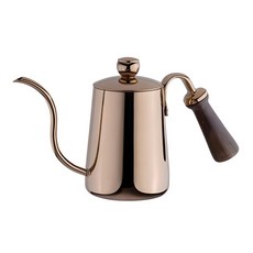 王樣 304不鏽鋼手沖細口壺 600ml, 細口設計, 穩定的水流控制, 木柄手把, 本體、珠頭/304#不銹鋼, 手把/耐熱原木, 1個
