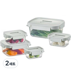LocknLock 樂扣樂扣 空間精靈收納保鮮盒 5種組, 保鮮盒 230ml+500ml+920ml+1.6L+2.7L, 2組