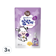 샤워메이트 말랑카우 말랑이 버블 핸드워시 블루베리향 리필, 250ml, 3개