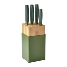 ZWILLING 雙人 Now S 五件式彩色刀座組 萊姆綠, 1組, 刀子 4支 + 刀座