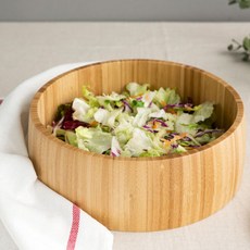 마켓비 DISHOME 샐러드볼 25cm 대나무, 혼합 색상, 1개