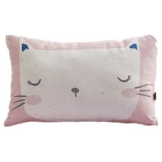 shez Home ChaCha系列 超細纖維動物造型枕頭套 含枕芯, 粉底貓咪款