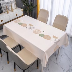 絲綢皮革桌巾, 防水防油，耐用防刮，PU冰絲桌布, 220 x 140cm, 落日韶光, 1個
