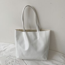 헨센 크림 대용량 숄더 토트백