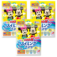 GOO.N 大王 日本境內版 迪士尼戲水褲, M, 3包