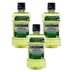 LISTERINE 李施德霖 防蛀護齦漱口水 綠茶, 含氟配方 無酒精 溫和口感, 250ml, 3瓶