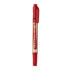 Pentel 飛龍文具 雙頭油性筆 N75W-B 紅色 1支, 雙頭設計，油性速乾，適用多種材質