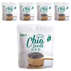 義美生機 奇亞籽, 富含Omega-3和膳食纖維, 促進腸道蠕動, 百搭吃法, 250g, 5包
