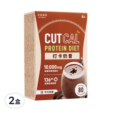 Dr.Calorie 美体專科 打卡奶昔 可可歐蕾, 高纖, 控卡, 飽足, 6包, 20g, 2盒