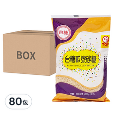 台糖 貳號砂糖，金黃砂糖，500g x 40包, 80包