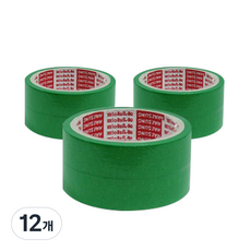 혜성테이프 칼라 마스킹테이프 종이테이프 초록 24mm(폭) x 15M 2P_3개입, 12개