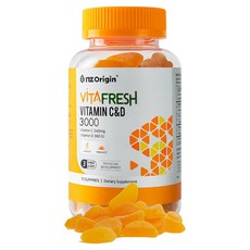 nz Origin Vita Fresh維他命C&D 3000橘子軟糖, 70顆, 1罐
