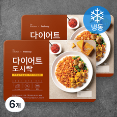 프레시지 닥터키친 다이어트 도시락 치즈닭가슴살과 깍두기볶음밥 (냉동), 210g, 6개