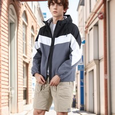 男款春秋拉格朗日連帽防風拉鍊外套 NX195