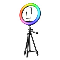조이트론 RGB 링 라이트 조명 + 휴대폰 홀더 삼각대 세트, 1세트, LD50(링 라이트)