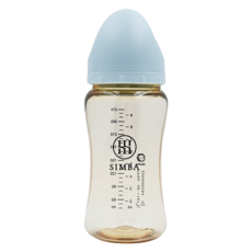Simba 小獅王辛巴 蘊蜜鉑金PPSU寬口防脹氣奶瓶 新生適用, 晨藍, 270ml, 1個