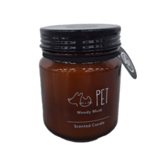 FLAVOUR 香氛蠟燭 PET 木質麝香調, 150g, 燃燒時間約50小時, 1個