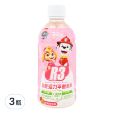 維維樂 R3 幼兒活力平衡飲, 草莓奇異果口味, 350ml, 補充水分電解質, 添加葡聚醣和鋅, 3瓶