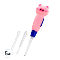고나비 LED 캐릭터 유아귀이개 돼지, 5개, 1개입