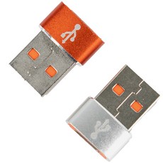 제이스마트 6A 고속 C타입 to USB A 3.0 변환젠더, 2개, 2cm, 실버, 오렌지