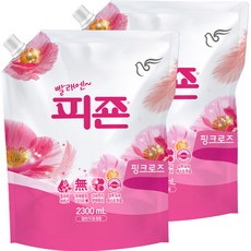 피죤 레귤러 섬유유연제 핑크로즈 리필, 2.3L, 2개