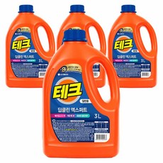 테크 딥클린 엑스퍼트 세탁 액상세제 본품, 3L, 4개