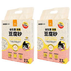 DOG CAT STAR 汪喵星球 益生菌消臭條型豆腐砂, 遇水速凝結 沖水崩解 五重除塵 2.7kg, 2袋