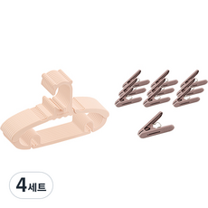 아가짱 길이조절 아기옷걸이 10개 + 집게 10개 세트, 핑크, 4세트