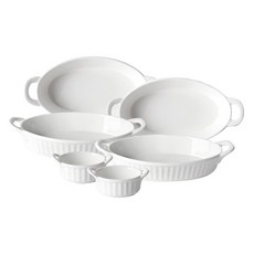 Neobone 雙把手焗烤盤 4入+雙把手醬料缽 2入, 單色, 6入