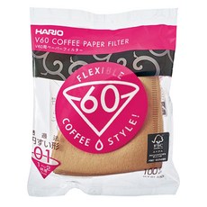 HARIO 好璃奧 V60 01濾紙, 原色, 100入