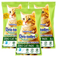 Deo-toilet Unicharm 馬鈴薯和零氣味貓墊 4p, 混色, 3個