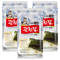 광천김 3대째 달인 파래김, 15g, 3개