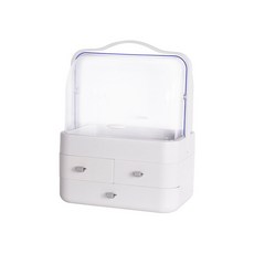 VITAHALO 化妝品收納箱, 帶透明蓋, 白色, 1組