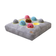 DEOPLLAE PET 寵物嗅聞墊組，打地鼠造型，灰色，嗅聞墊1入 + 表情小球7入, 1組, 50 x 50 x 10cm