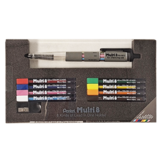 Pentel 飛龍文具 設計家專用8色筆組, 8色色鉛筆, 繪圖便攜, 1組