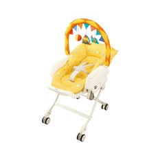 Combi 康貝 Letto 安撫餐搖椅 手動款MT Joy, 花色設計明亮可愛, 附有玩具Bar, 座墊柔軟厚實, 網格織法提供高透氣效果, Yellow