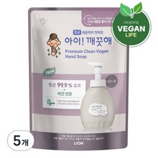 아이깨끗해 프리미엄 클린 비건 핸드워시 피오니향 리필, 400ml, 5개