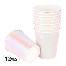 메탈릭 파티컵 홀로그램 화이트 240ml, 120개 12박스