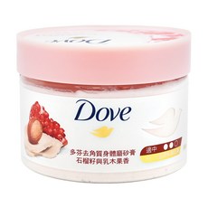 多芬去角質身體磨砂膏，石榴籽與乳木果香，添加多芬經典1/4滋養乳霜, 298g, 1罐