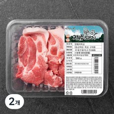 파머스팩 한돈 제주 암퇘지 1등급이상 목심 구이용(냉장), 500g, 2개