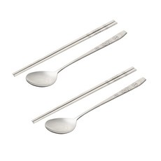 테이블아트 상감 수저 2벌세트, 4p (숟가락 2p, 젓가락 2p), 상감(실버)