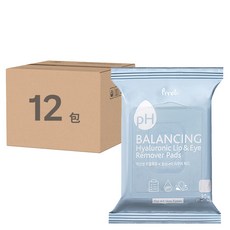 Prreti 弱酸性平衡玻尿酸眼唇卸妝棉 30張 2組, 55g, 12包