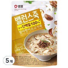 샘표 밸런스죽 발아현미 소고기죽, 420g, 5개