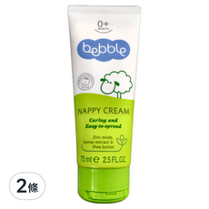 Bebble 貝朵 親膚屁屁膏, 75ml, 氧化鋅搭配親膚性高的蓖麻籽油與大豆油, 不含酒精和人工色素, 2條