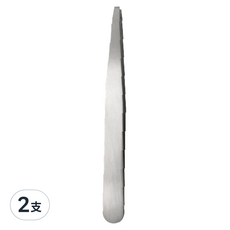 SUNDEN 極高端精細平口眉夾, 不鏽鋼材質, 手工打磨, 銀色, 2支